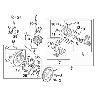 Hyundai OE - Rear Suspension - Brake Components (AWD)