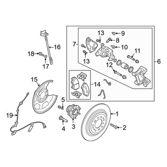 Hyundai OE - Rear Suspension - Brake Components (AWD)