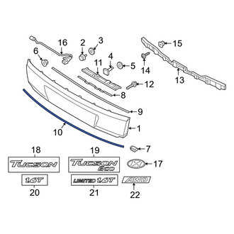 Hyundai OE - Rear Lower Liftgate Finish Panel Trim Plate