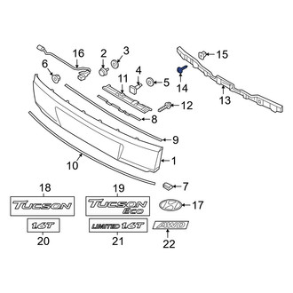 Hyundai OE - Bumper Cover Reinforcement Screw