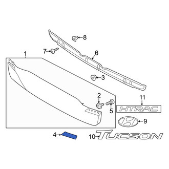 Hyundai OE - Rear Left Reflector Panel