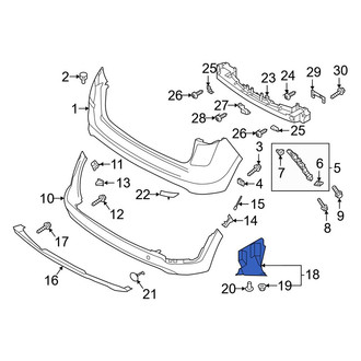 Hyundai OE - Rear Left Bumper Splash Shield