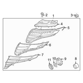 Hyundai OE - Front Lamps - Daytime Running Lamp Components (Upper, USA Built)