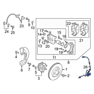 Hyundai OE - Front Right ABS Wheel Speed Sensor