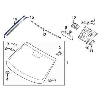 Hyundai OE - Front Left Windshield Molding