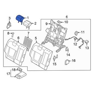 Hyundai OE - Rear Right Headrest