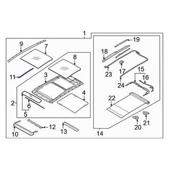 Hyundai OE - Front Left Sunroof Opening Trim