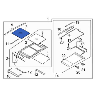 Hyundai OE - Center Sunroof Glass