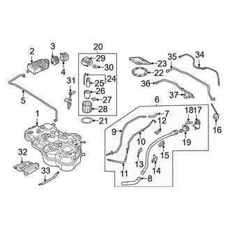 Hyundai OE - Fuel System Components (Limited Plug-In Hybrid / SEL Plug-In Hybrid)