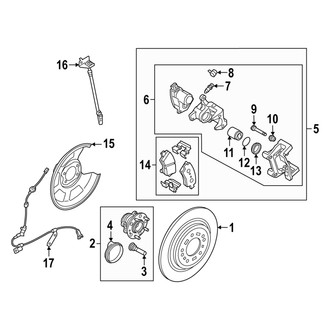 Hyundai OE - Rear Suspension - Brake Components (Korea Built), (Limited / SEL / XRT FWD)