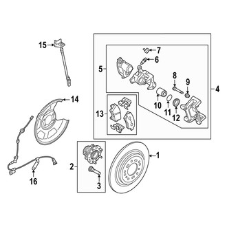 Hyundai OE - Rear Suspension - Brake Components (Korea Built), (Limited / N Line / SEL / XRT AWD)