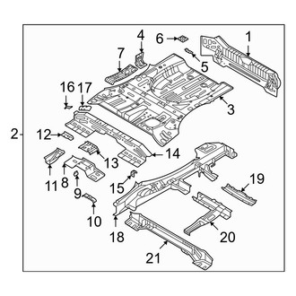 Hyundai OE - Rear Body & Floor - Floor & Rails (USA Built), (Limited / SE / SEL / XRT)