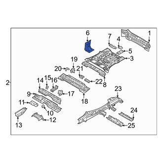 Hyundai OE - Rear Center Right Floor Pan Reinforcement