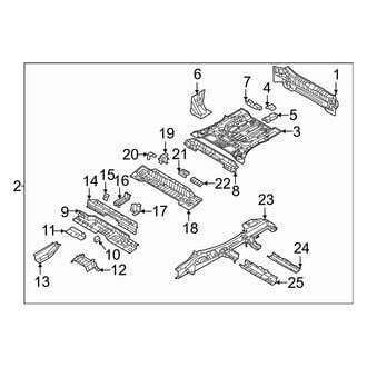 Hyundai OE - Rear Body & Floor - Floor & Rails (Blue Hybrid / Limited Hybrid / SEL Convenience Hybrid)