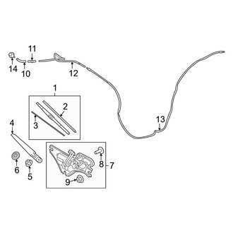 Hyundai OE - Lift Gate - Wiper & Washer Components (USA Built), (Limited / SE / SEL / SEL Convenience / XRT)