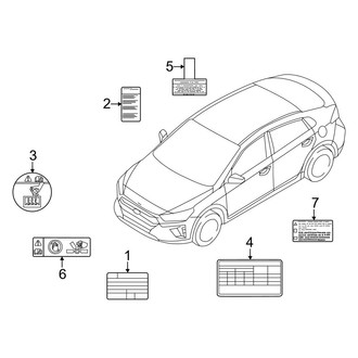 Hyundai OE - Information Labels - Labels (AWD)