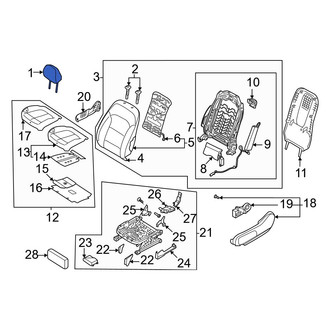 Hyundai OE - Front Right Headrest