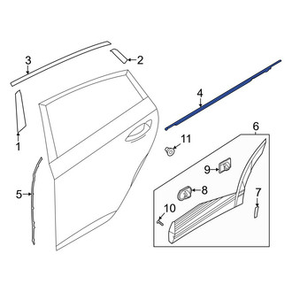 Hyundai OE - Front Right Door Belt Molding