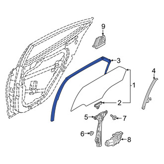 Hyundai OE - Rear Left Upper Window Channel