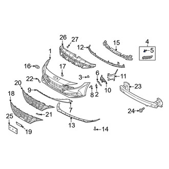 Hyundai OE - Bumper Cover Support Rail Clip