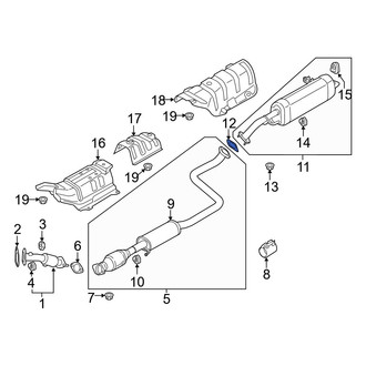 Hyundai OE - Rear Exhaust Muffler Gasket
