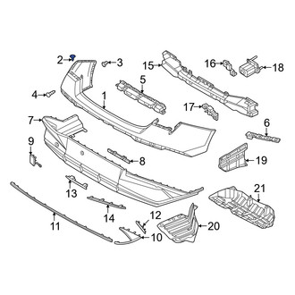 Hyundai OE - Bumper Cover Support Rail Clip