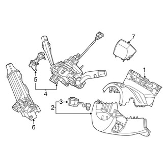Hyundai OE - Steering Column - Shroud, Switches & Levers (With Power Telescoping), (Calligraphy / Limited)