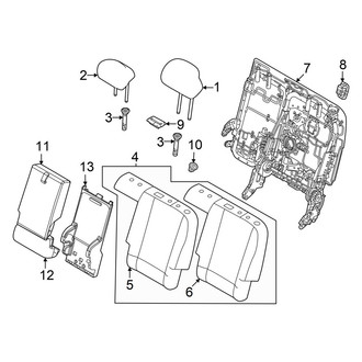 Hyundai OE - Seats & Tracks - Second Row Seats (60% Side, Seat Back Components, W/O Captain Chairs)