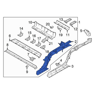 Hyundai OE - Rear Left Inner Floor Side Rail