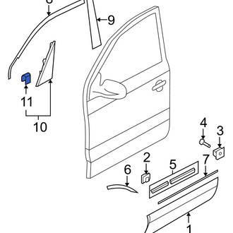 Hyundai OE - Front Door Mirror Trim Ring Clip