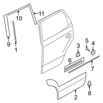 Hyundai OE - Rear Door - Exterior Trim