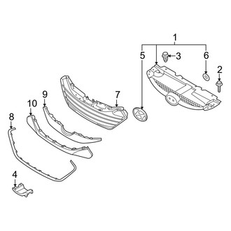 Hyundai OE - Front Bumper & Grille - Grille & Components