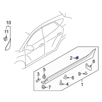 Hyundai OE - Rear Door Molding Clip