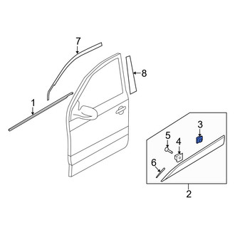 Hyundai OE - Rear Door Molding Clip