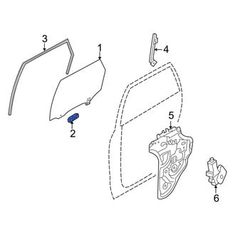 Hyundai OE - Rear Door Glass Attaching Clips