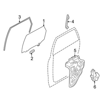 Hyundai OE - Rear Door - Glass & Hardware (GL / GLS / Limited)