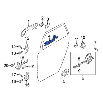 Hyundai OE - Rear Left Exterior Door Handle Base