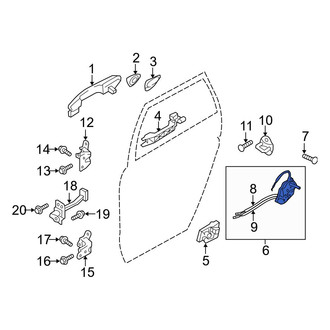 Hyundai OE - Rear Left Door Latch Assembly