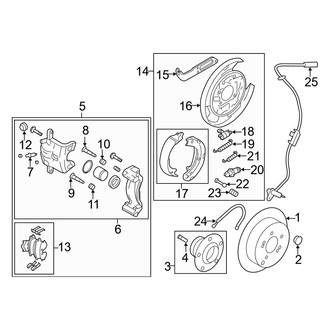 Hyundai OE - Rear Suspension - Brake Components (GL / GLS / Limited FWD)