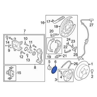 Hyundai OE - Rear Wheel Bearing Snap Ring