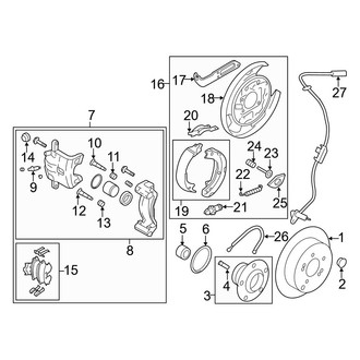 Hyundai OE - Rear Suspension - Brake Components (AWD)