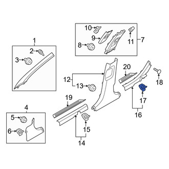 Hyundai OE - Upper Body B-Pillar Trim Panel Clip