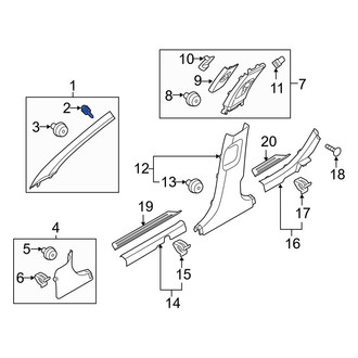 Hyundai OE - Body A-Pillar Trim Panel Clip