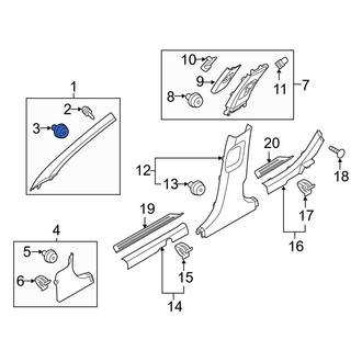 Hyundai OE - Body A-Pillar Trim Panel Clip