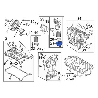 Hyundai OE - Engine Oil Filter Housing Cover