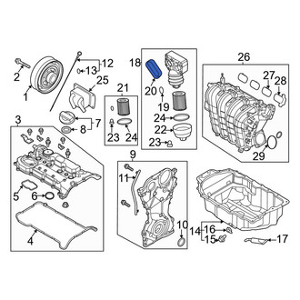 Hyundai OE - Engine Oil Filter Housing Cover Seal