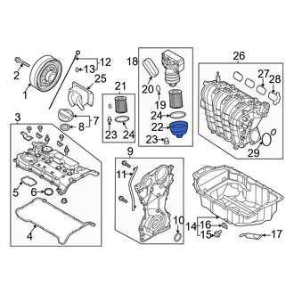 Hyundai OE - Engine Oil Filter Housing Cover