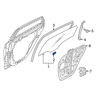Hyundai OE - Rear Door Glass Attaching Clips