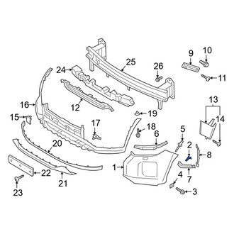Hyundai OE - Front Left Upper Bumper Cover Bracket