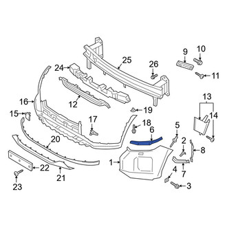 Hyundai OE - Front Left Lower Bumper Cover Support Rail